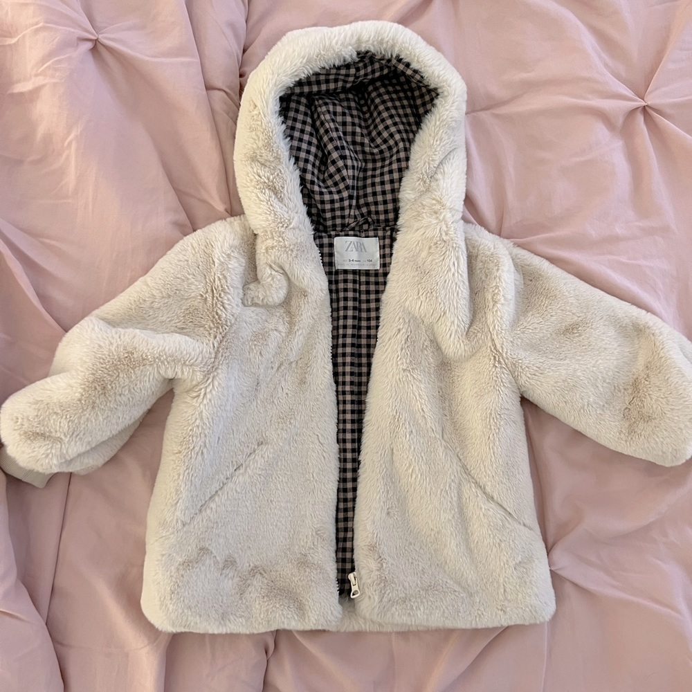 Zara Girls Jackets & Coats Zara Teddy Faux Fur Winter Coat Jacket